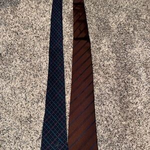 Longchamp Blue and Robert Fraser Brown Ties —-  Elegant Accessories